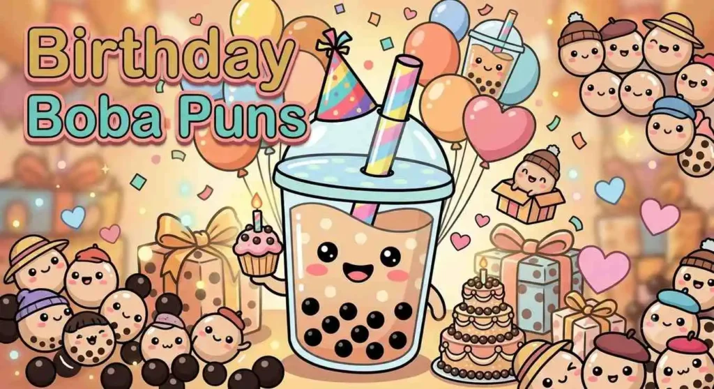 Boba tea celebrating a birthday