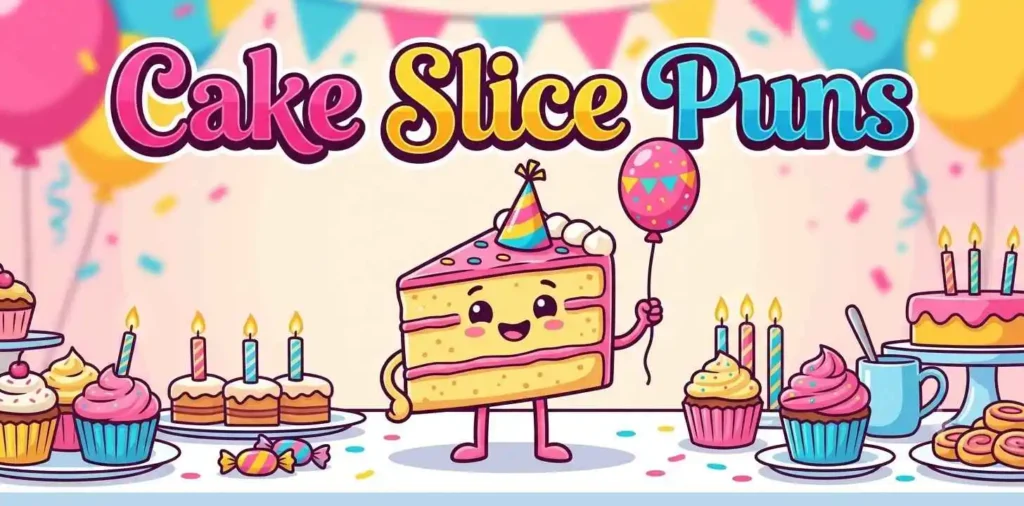 Funny cake slice celebrating birthday