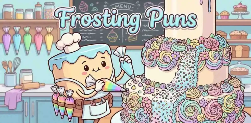 Colorful frosting decorating cake