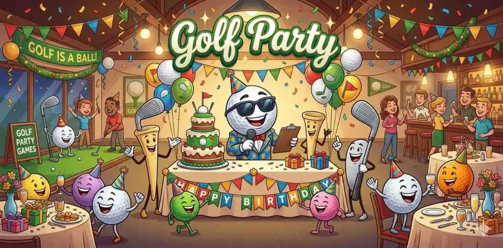 Golf birthday party clubhouse