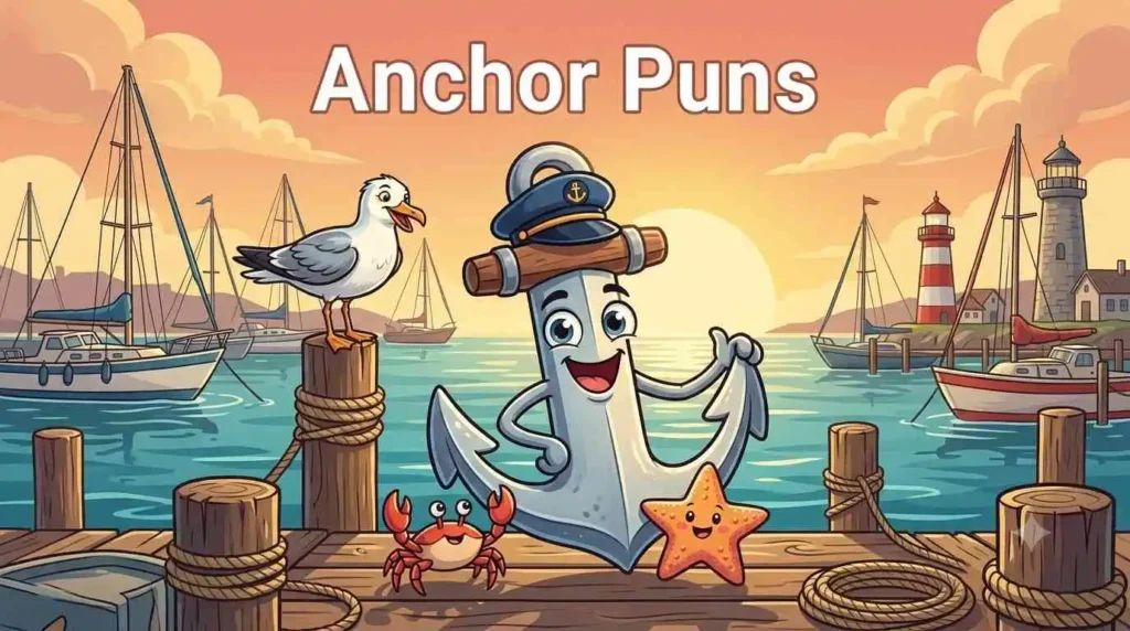 Funny smiling anchor