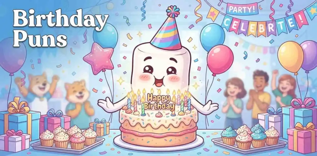 Birthday marshmallow with cake