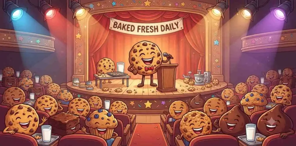 Funny cookie friends laughing