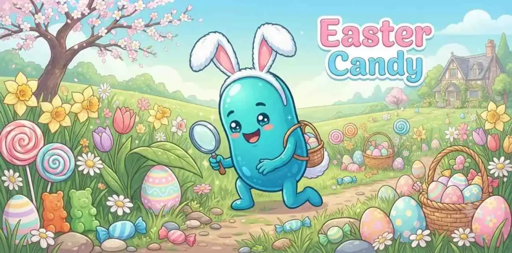 Easter jelly bean candy scene