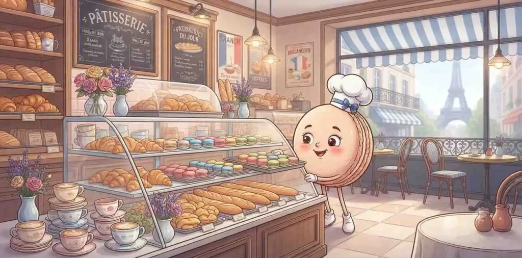 French bakery macaron scene