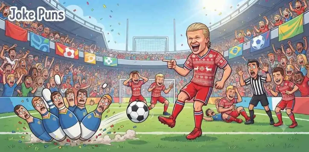 Funny football player laughing