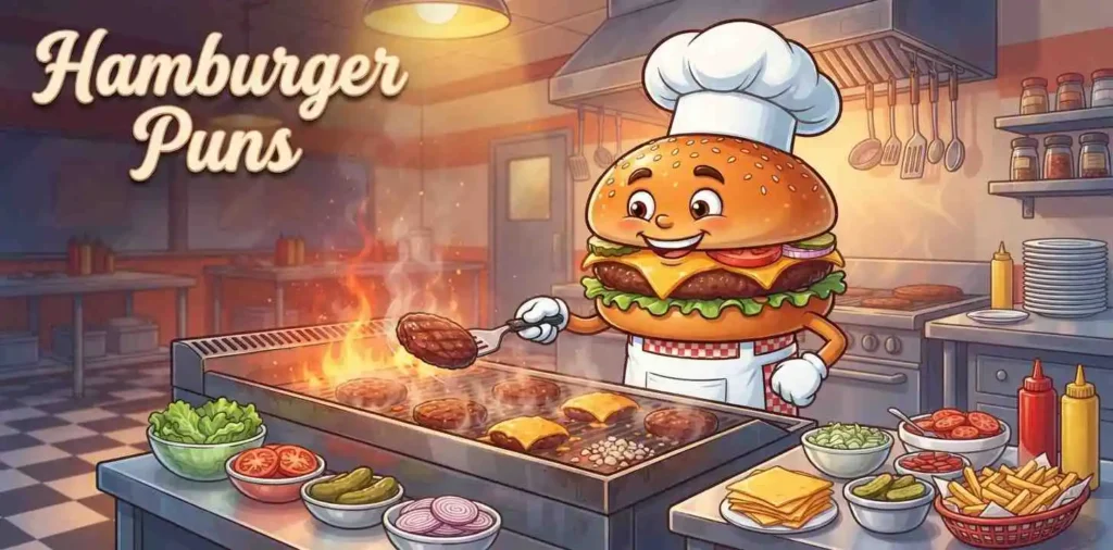 Funny hamburger chef