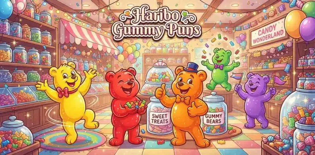 Happy gummy bears dancing