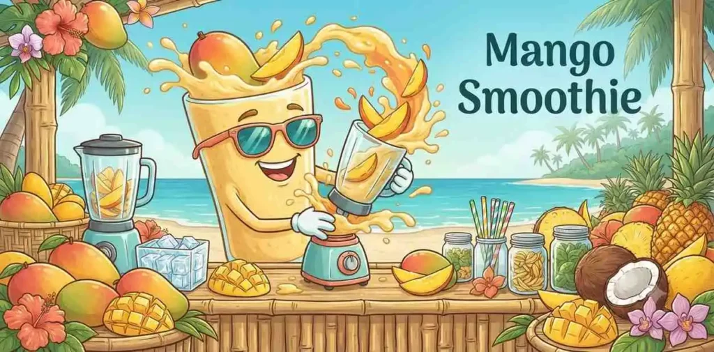 Mango smoothie smiling