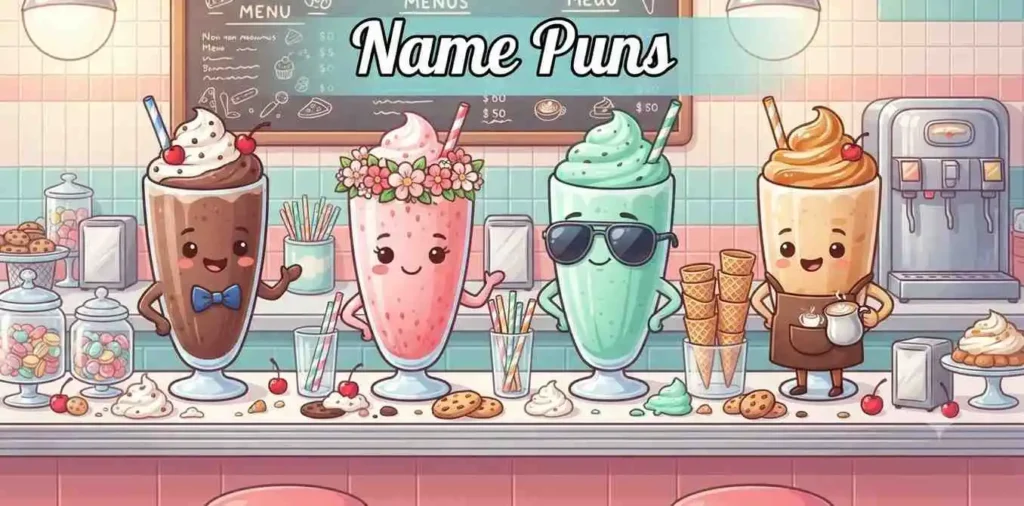 Creative milkshake shop characters