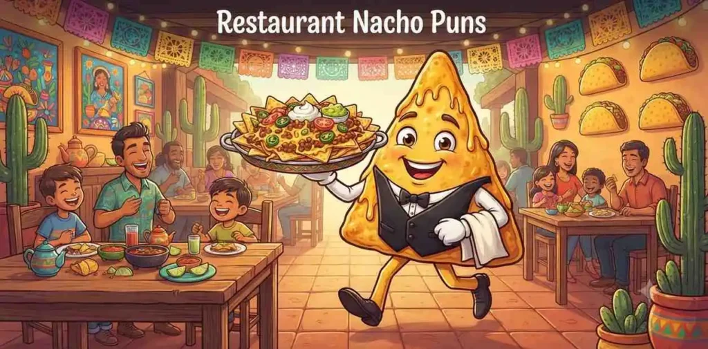 Happy nacho restaurant mascot