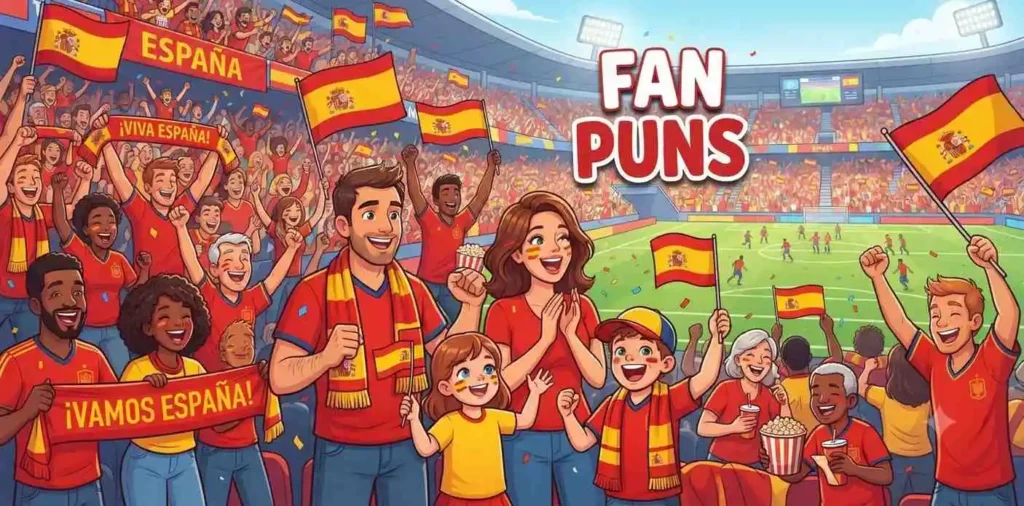Spain fans cheering football match