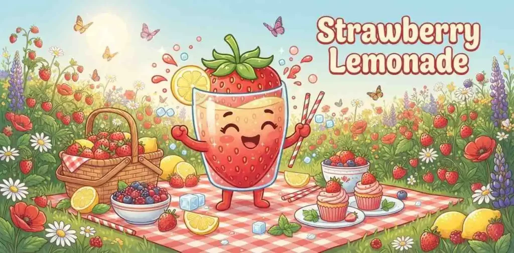 Strawberry lemonade picnic