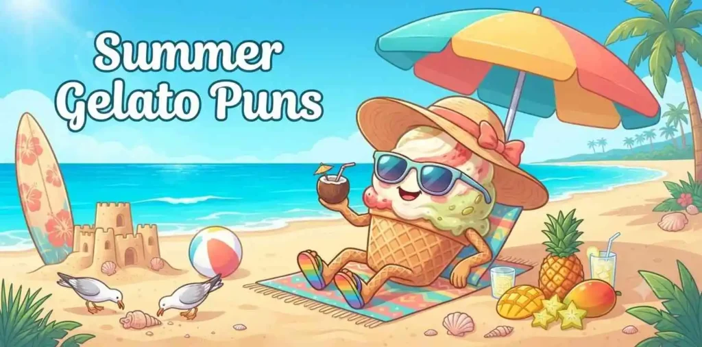 Beach gelato enjoying summer