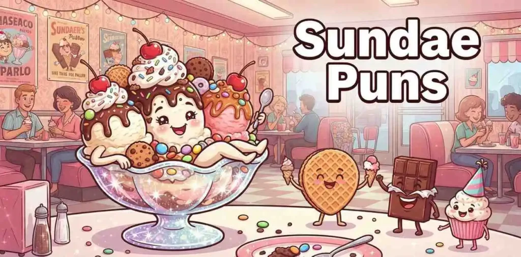 Funny smiling ice sundae