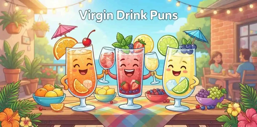 Cheerful virgin drinks celebrating together
