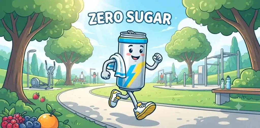 Healthy energy drink mascot