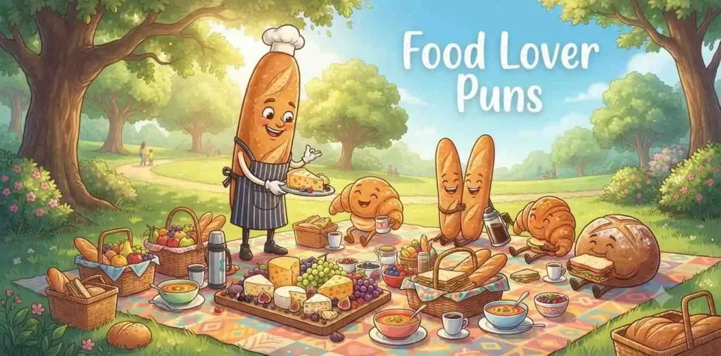 Cute baguette picnic scene.