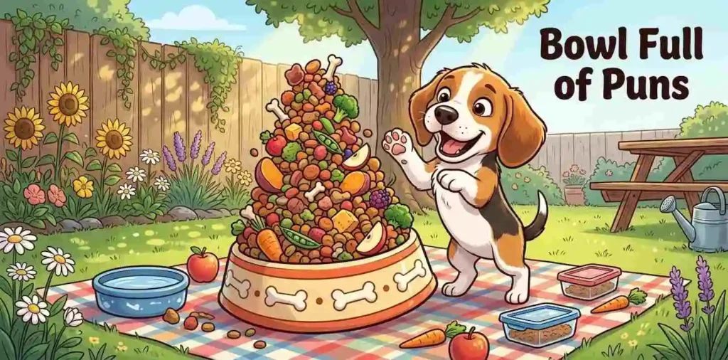 Puppy enjoying an oversized food bowl