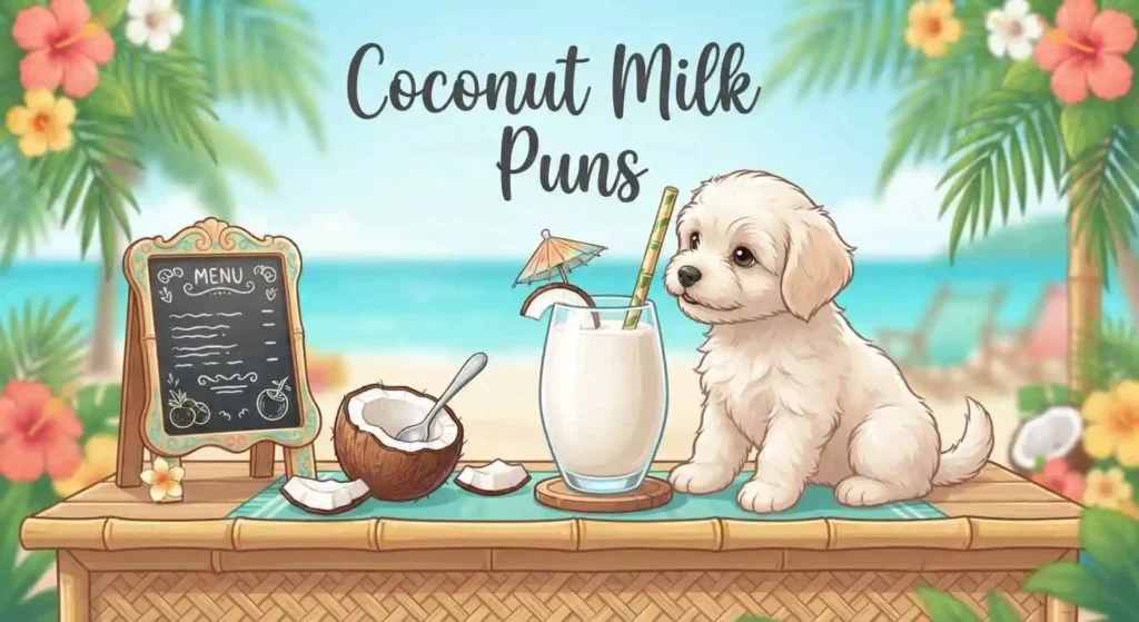 Dog enjoying coconut milk