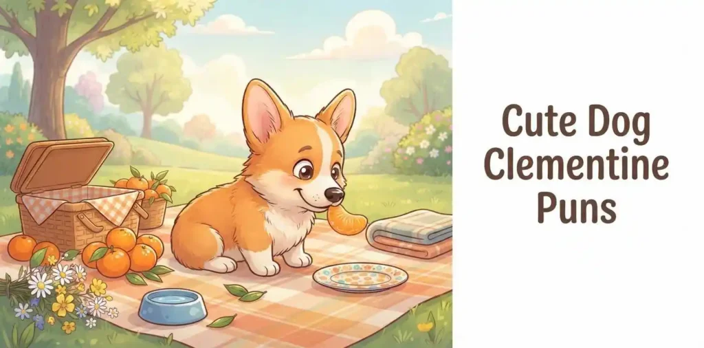 Cute puppy sharing clementine slices