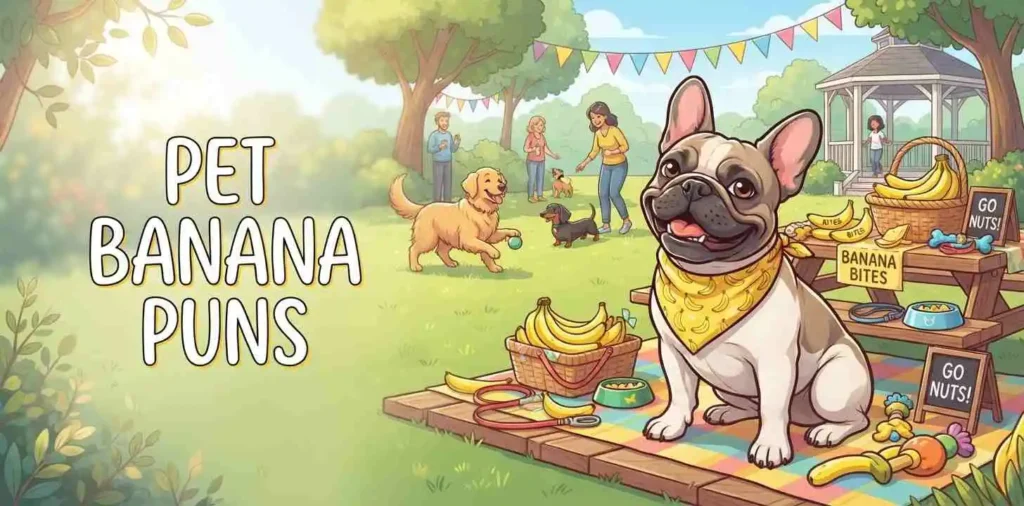 Cute puppy holding banana
