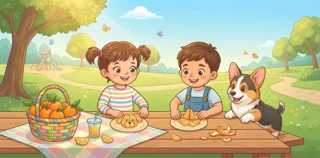 cute kids with dog tangerine puns