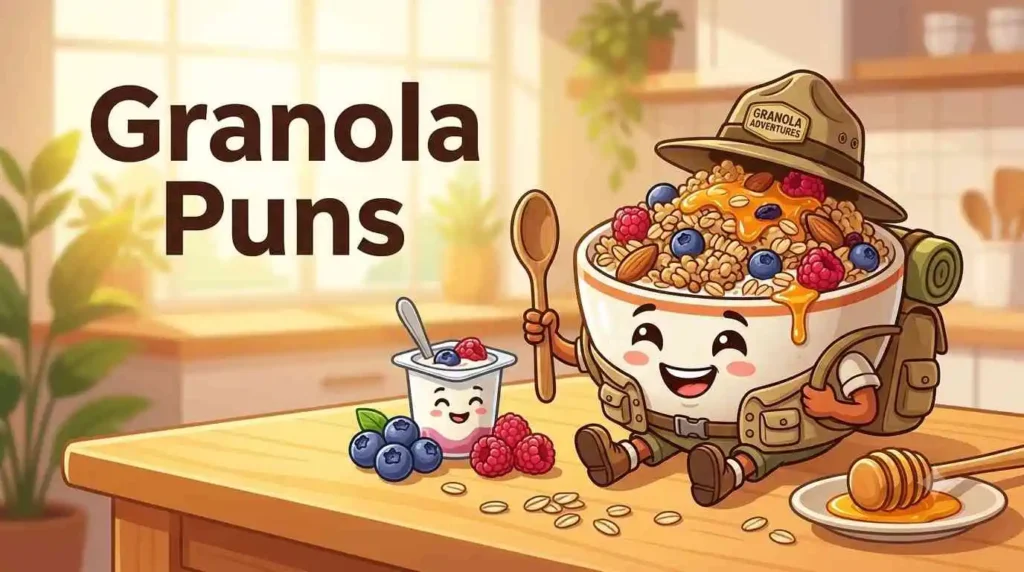 Funny  granola breakfast bowl