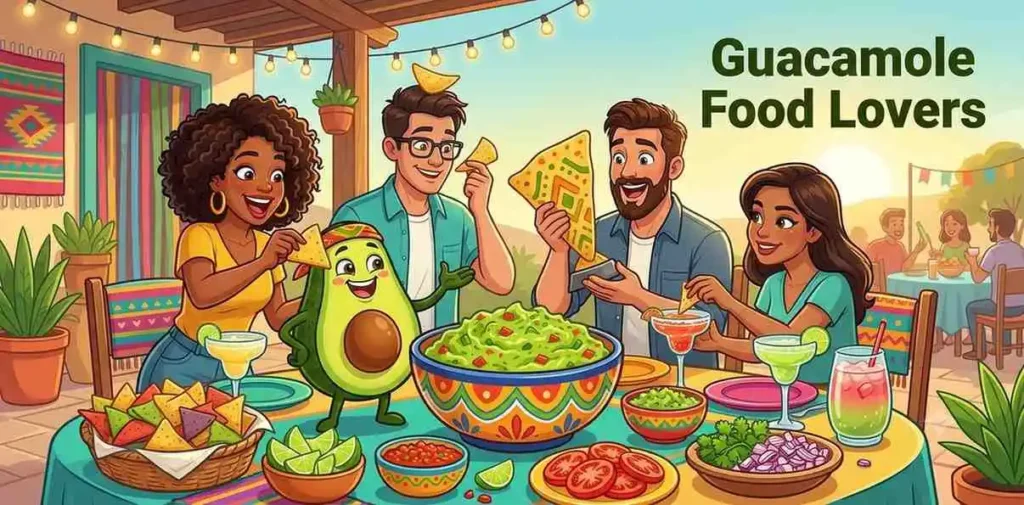 Friends enjoying guacamole together