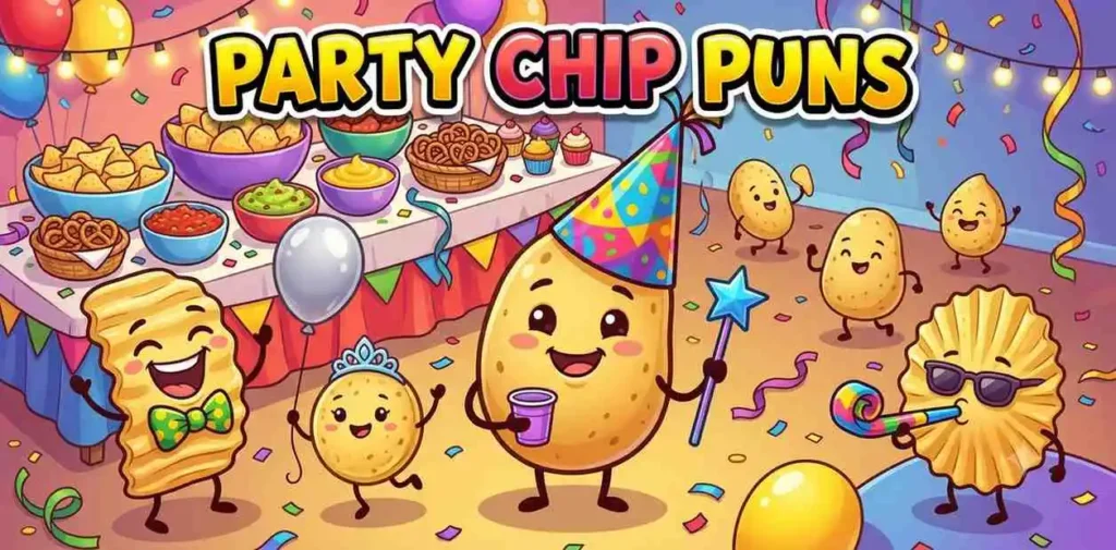 Happy chips at party