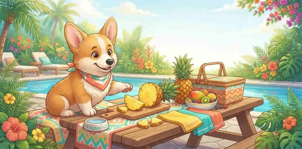 Funny puppy pineapple paw