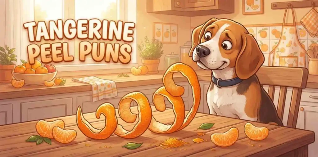 Funny tangerine peel dog