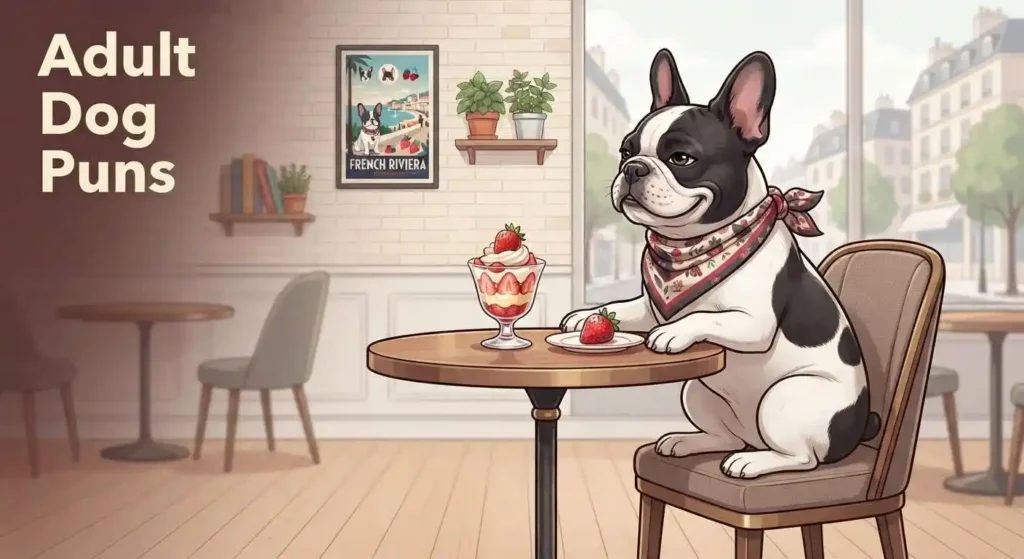 Stylish dog enjoying strawberry dessert