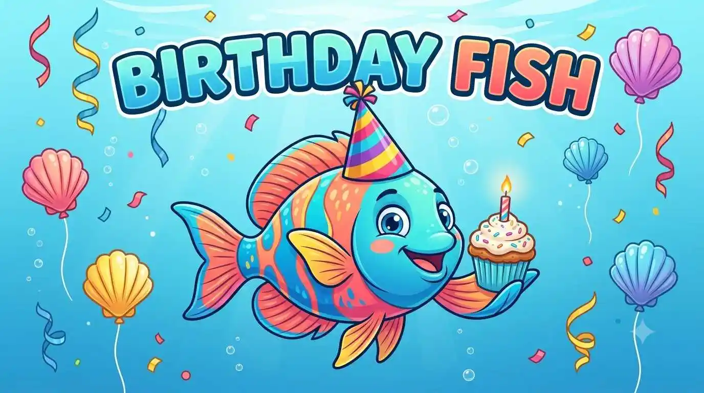 Happy birthday fish party