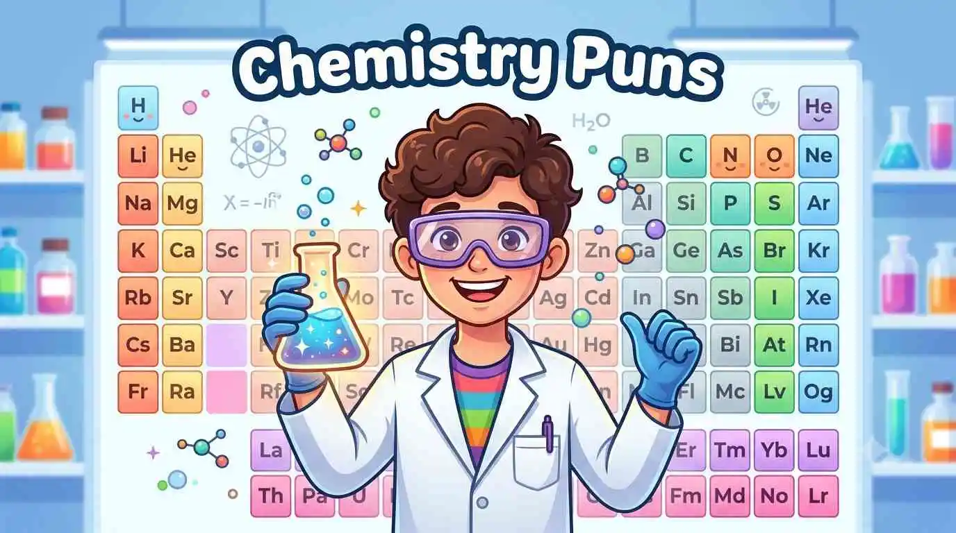 Happy chemistry scientist mascot
