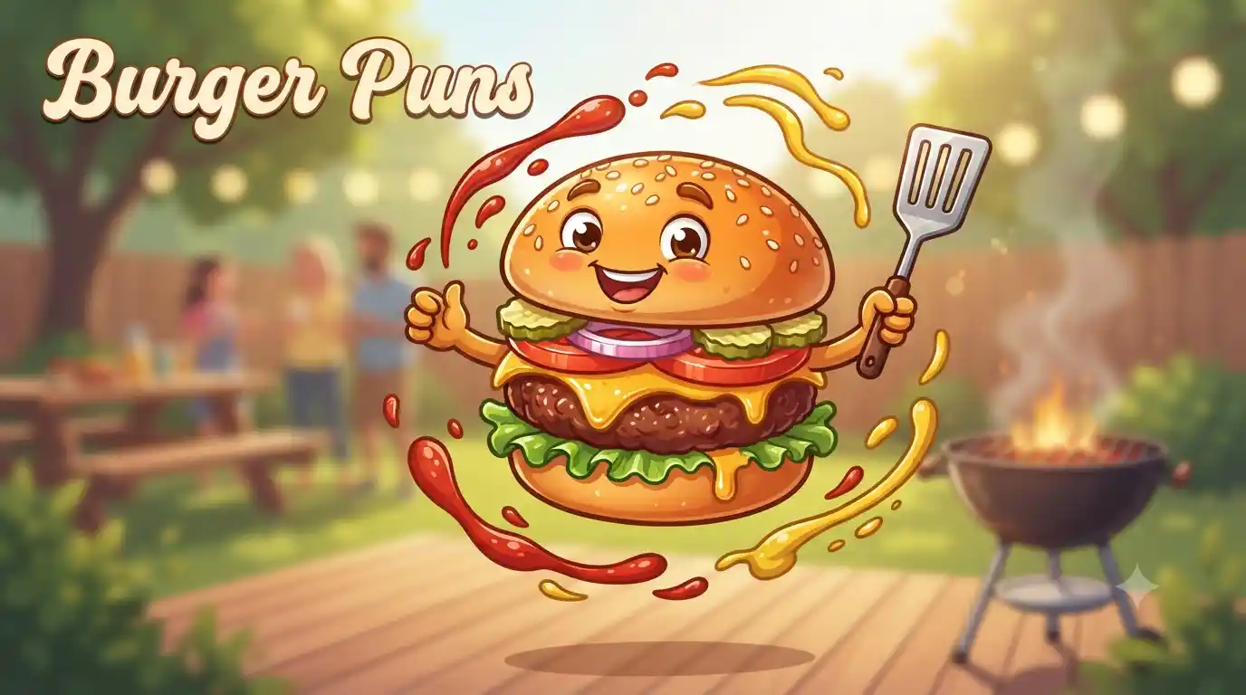 Smiling burger mascot