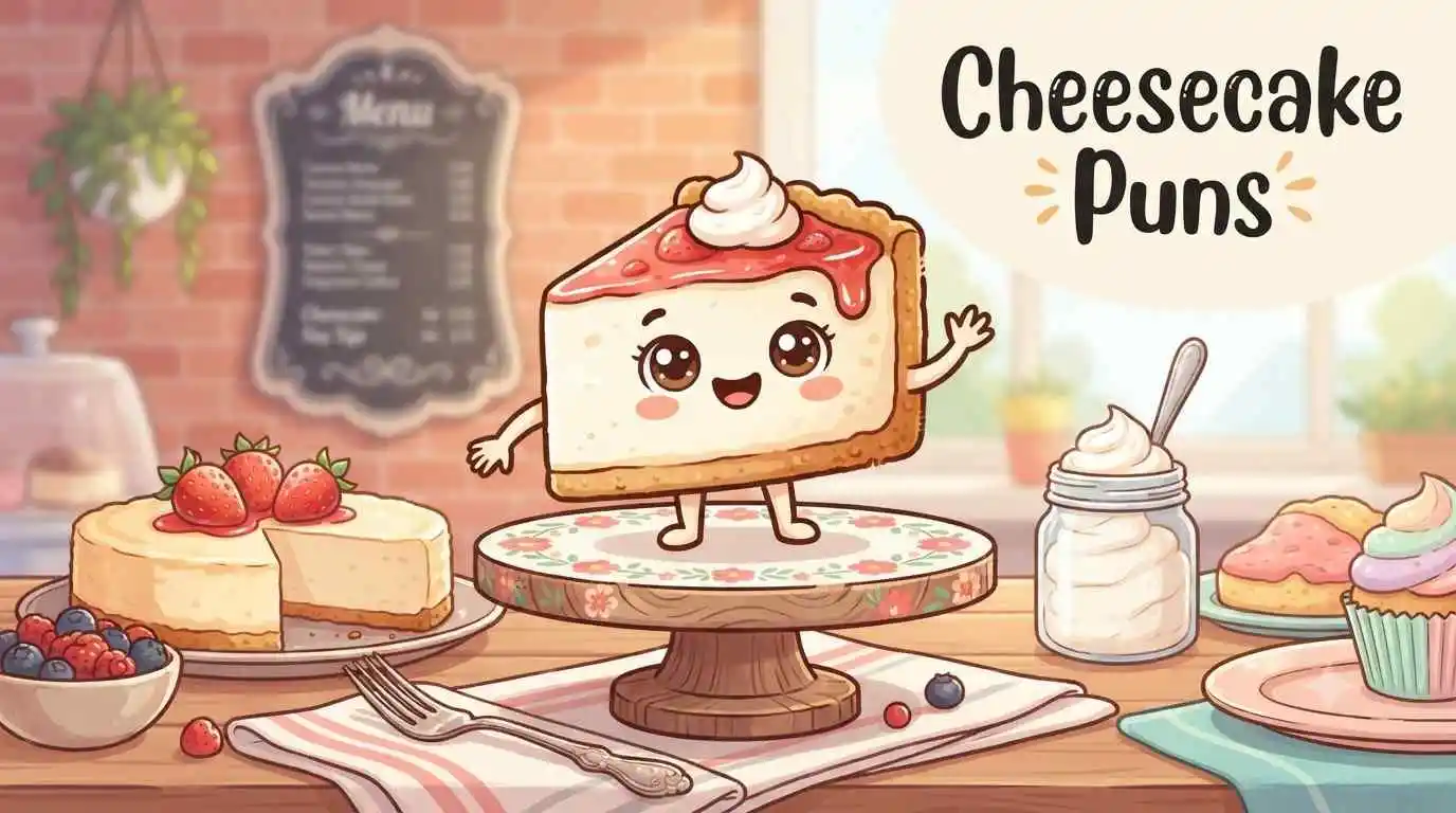 Funny cheesecake character illustration
