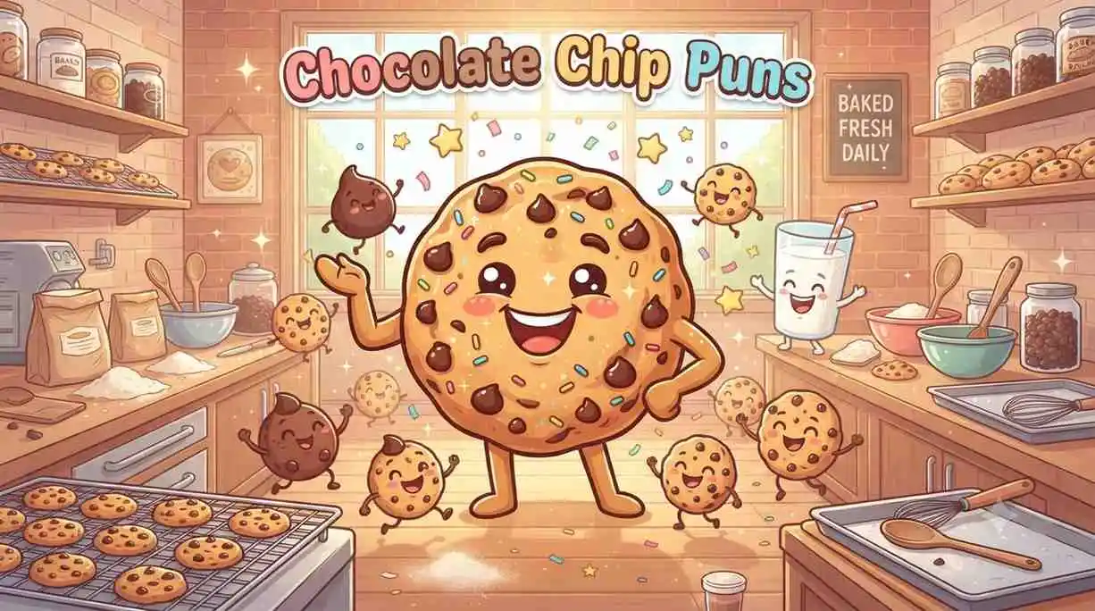 Smiling chocolate chip cookie