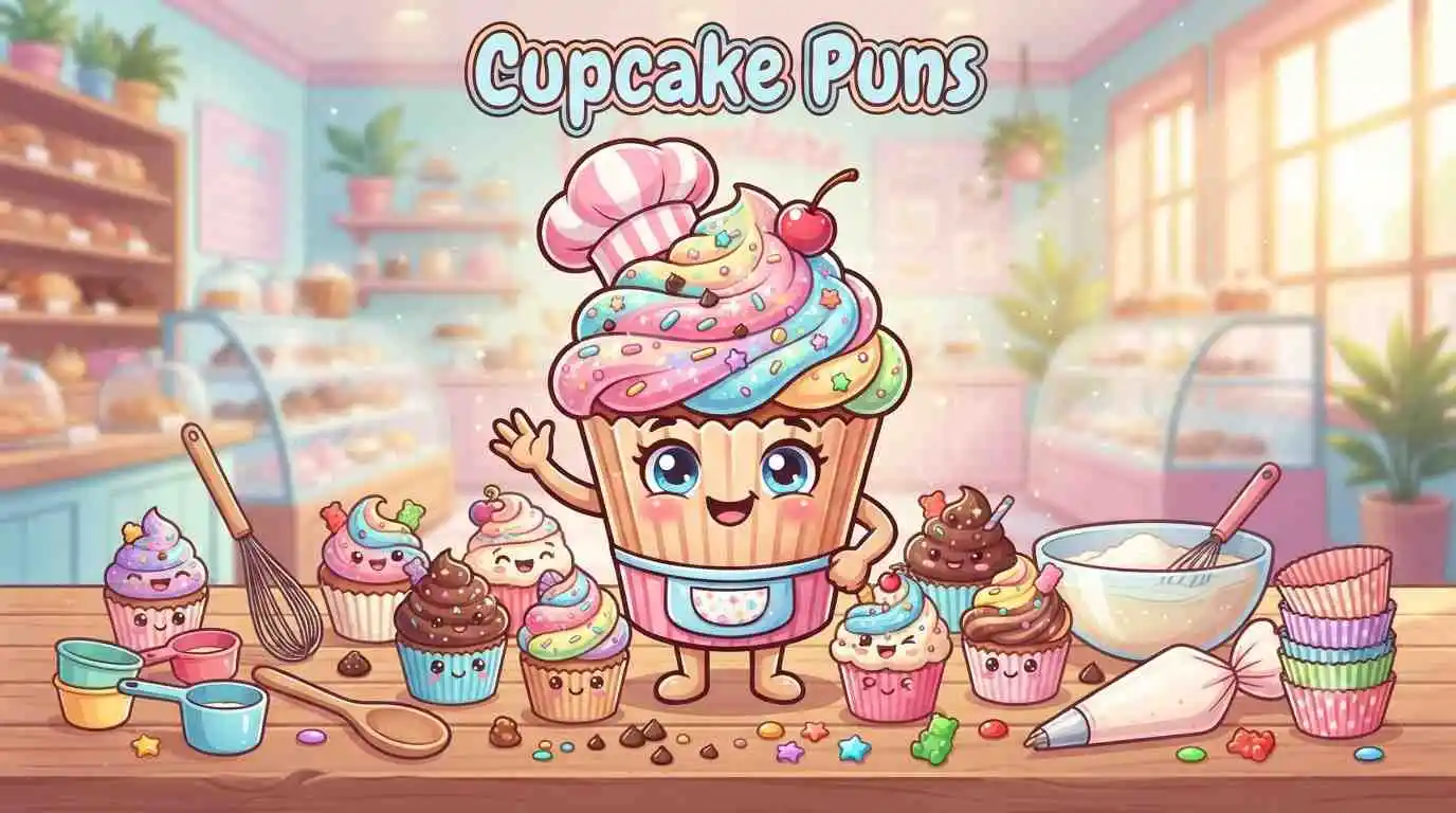 Smiling cupcake character dessert