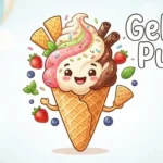Happy gelato cone mascot