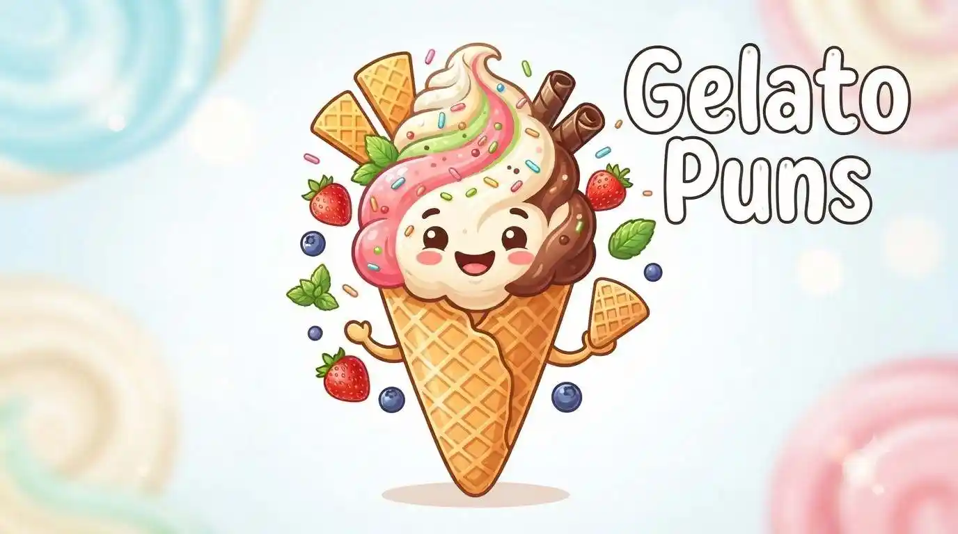 Happy gelato cone mascot