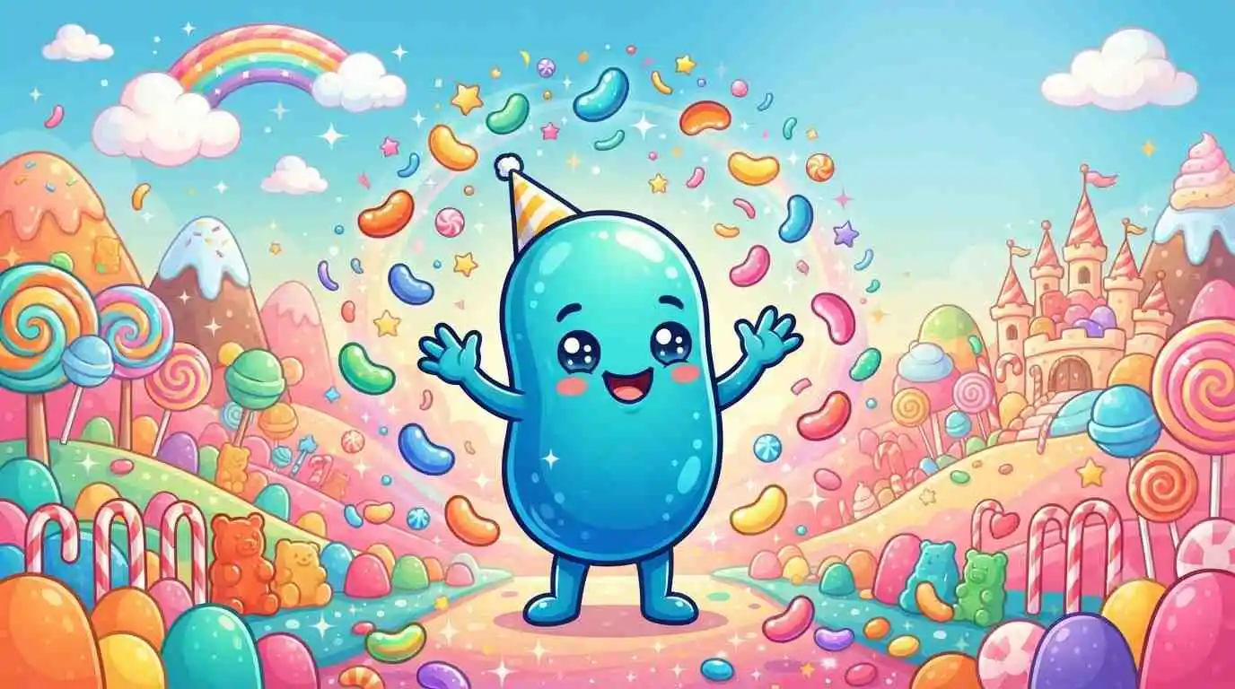 Funny jelly bean candy character