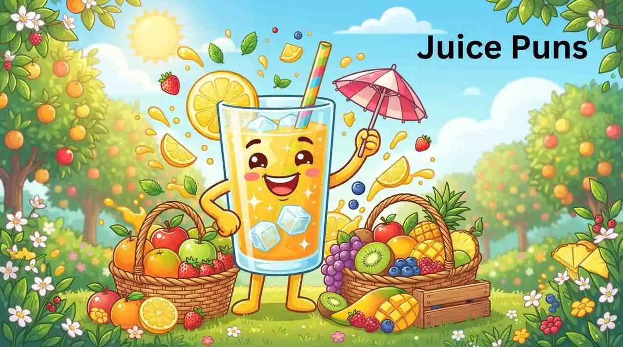 Happy juice glass mascot