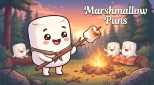 Cute marshmallow smiling happily