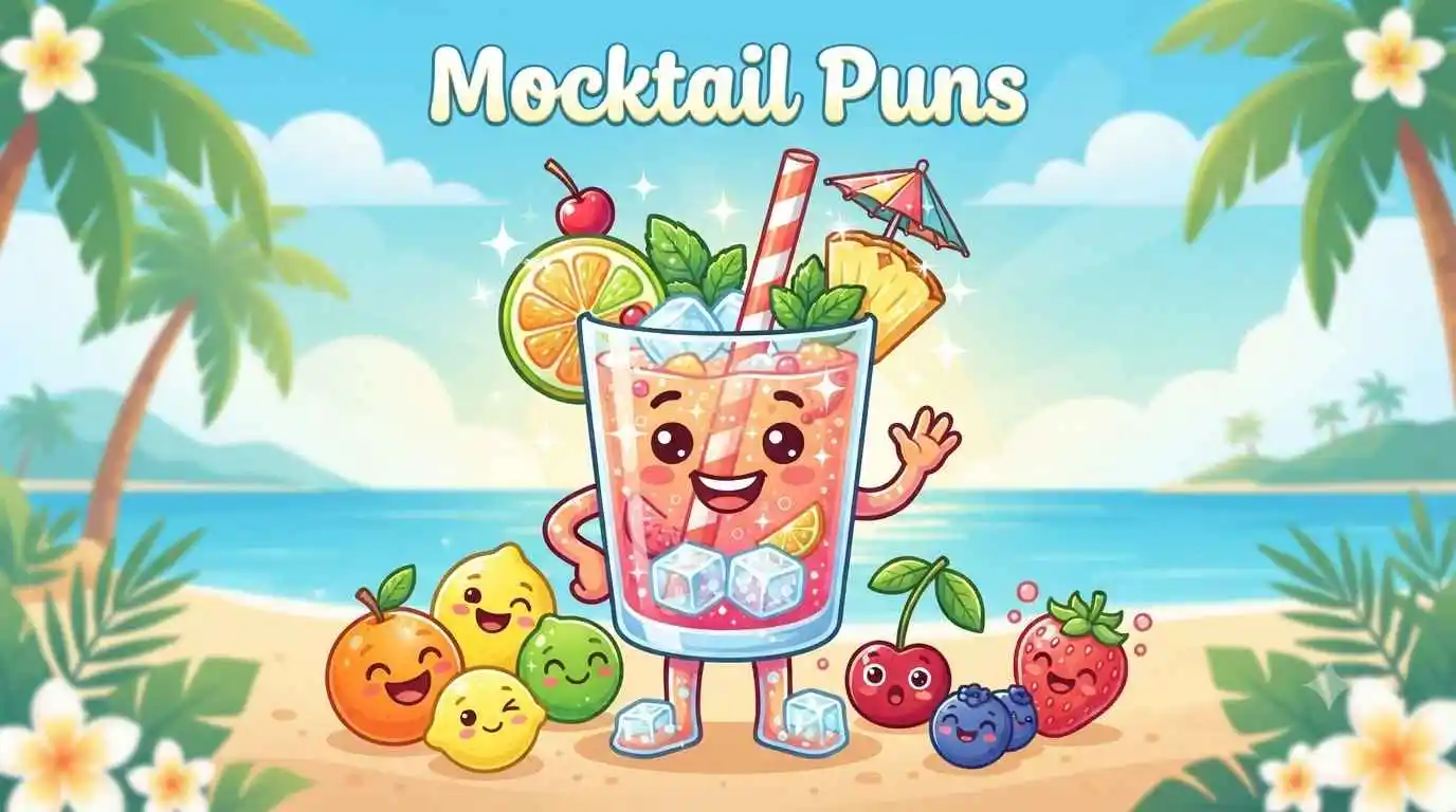 Funny colorful mocktail characters laughing
