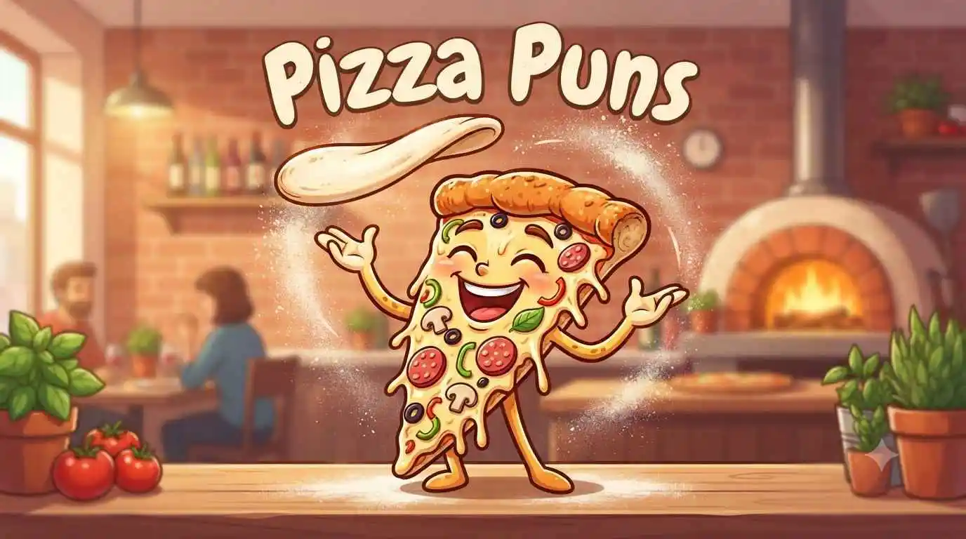 Funny pizza smiling