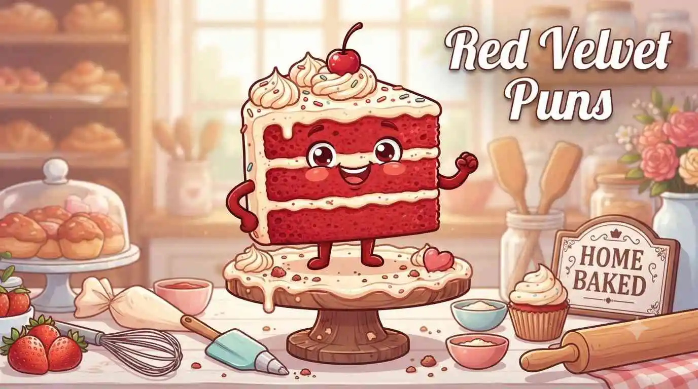 Funny red velvet cake character