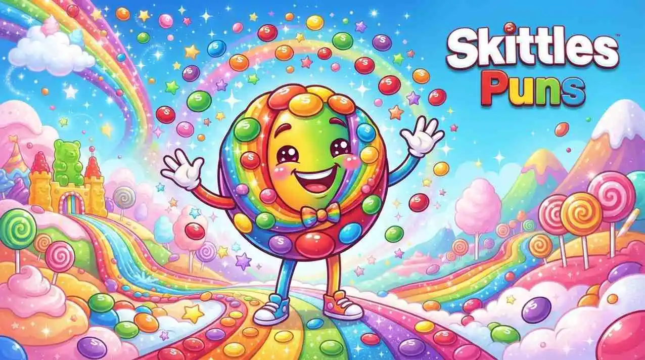 Funny Skittles rainbow candy character
