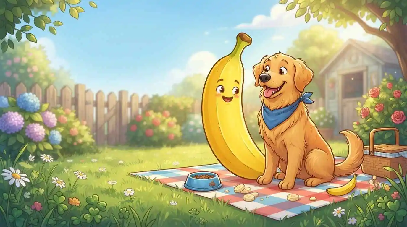 Cute dog with banana puns