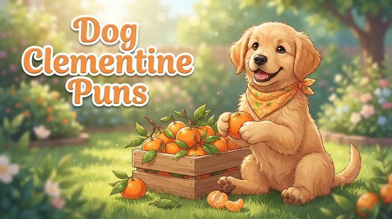 Cute dog with clementines
